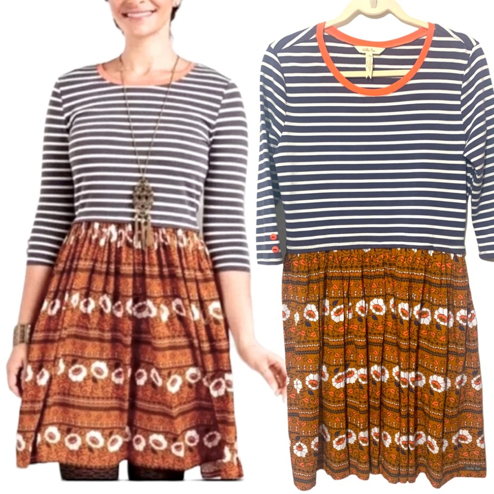 Matilda Jane mix media dress w‎ pockets Sz M